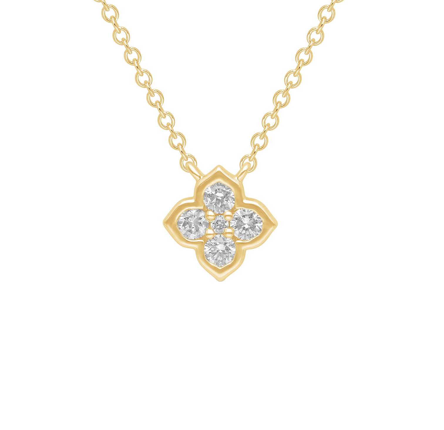 Sabel Collection Yellow Gold Diamond Flower Pendant